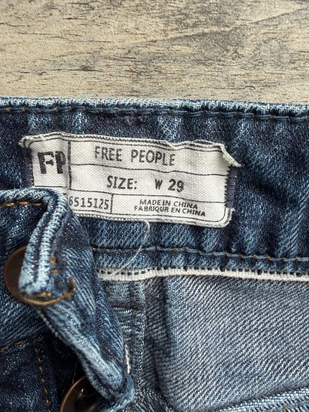 Free People Distressed Wide-Leg Women’s Jeans - Blue
